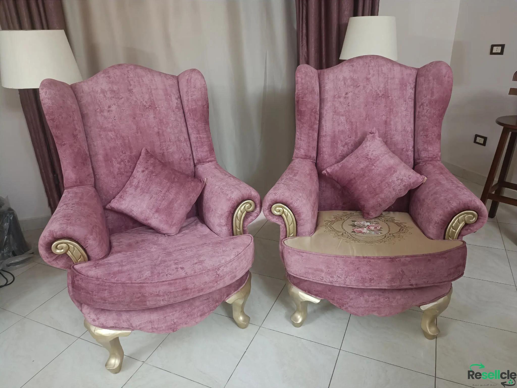 عفش عروسه شهرين كرسيين جانبيين مغلفين